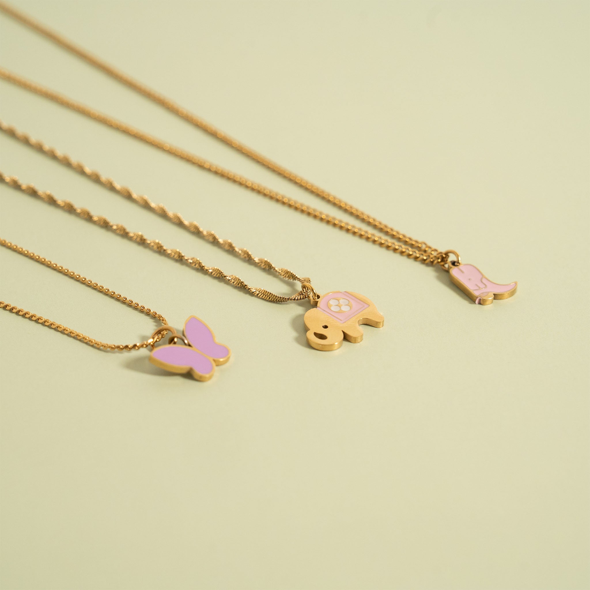 18K Gold PVD Stainless Steel Pop Of Color Charm Set