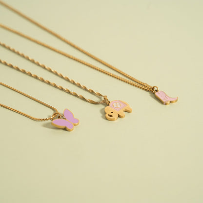 18K Gold PVD Stainless Steel Pop Of Color Charm Set