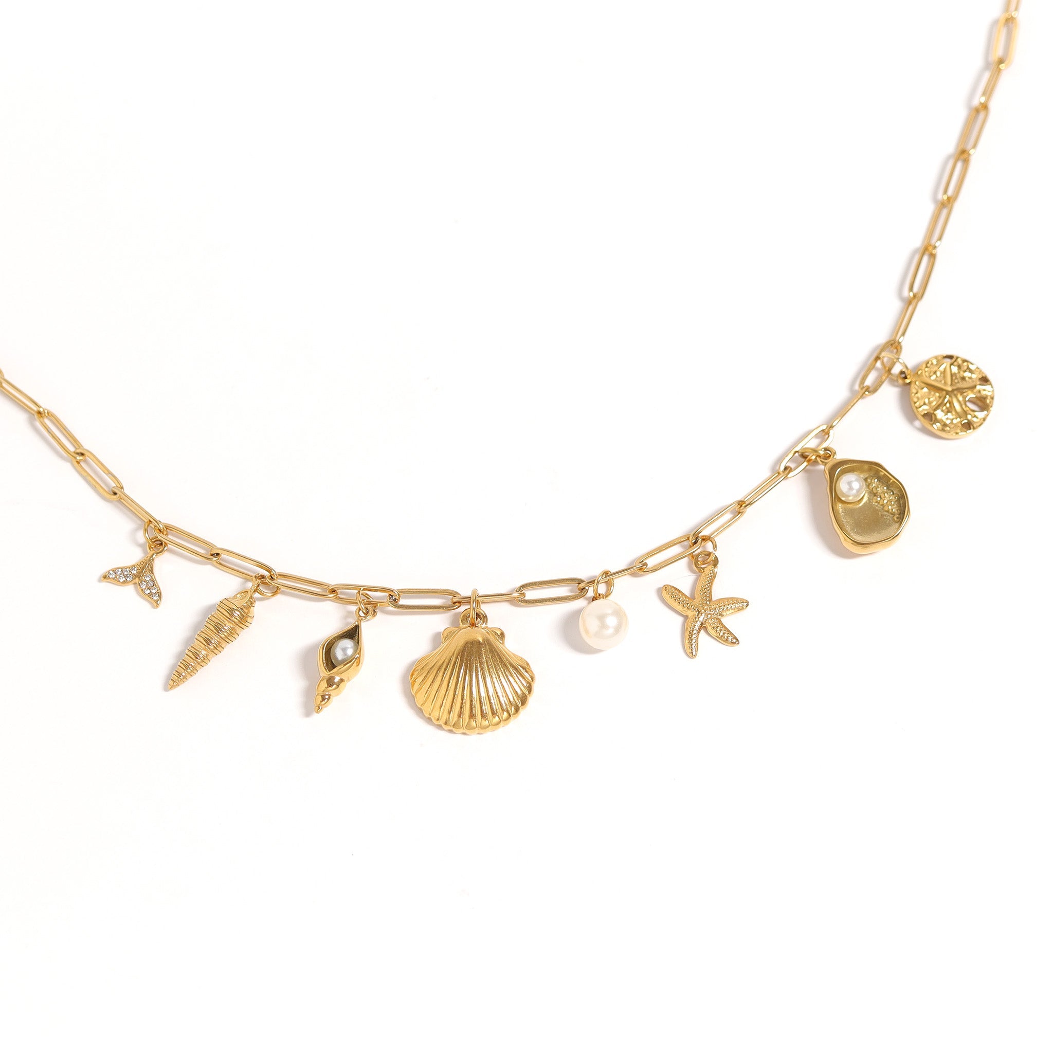 18K Gold PVD Stainless Steel 92 Piece Nautical Charm Bar Set