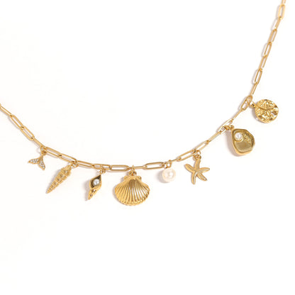 18K Gold PVD Stainless Steel 92 Piece Nautical Charm Bar Set