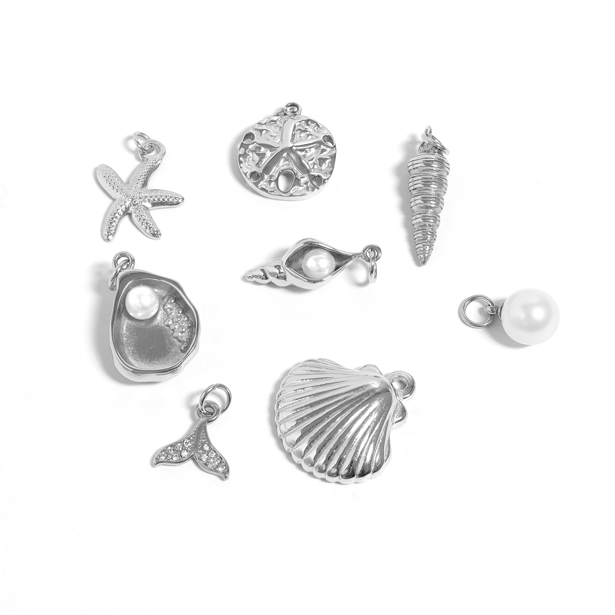 18K Gold PVD Stainless Steel 92 Piece Nautical Charm Bar Set