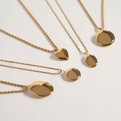 18K Gold PVD Stainless Steel Heart Locket