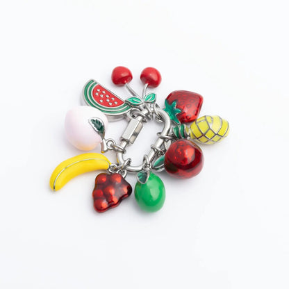 18K Gold PVD Stainless Steel Fruit Stand Charm Set