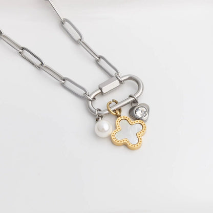 18K Gold PVD Stainless Steel Cherry Heart Charm Set