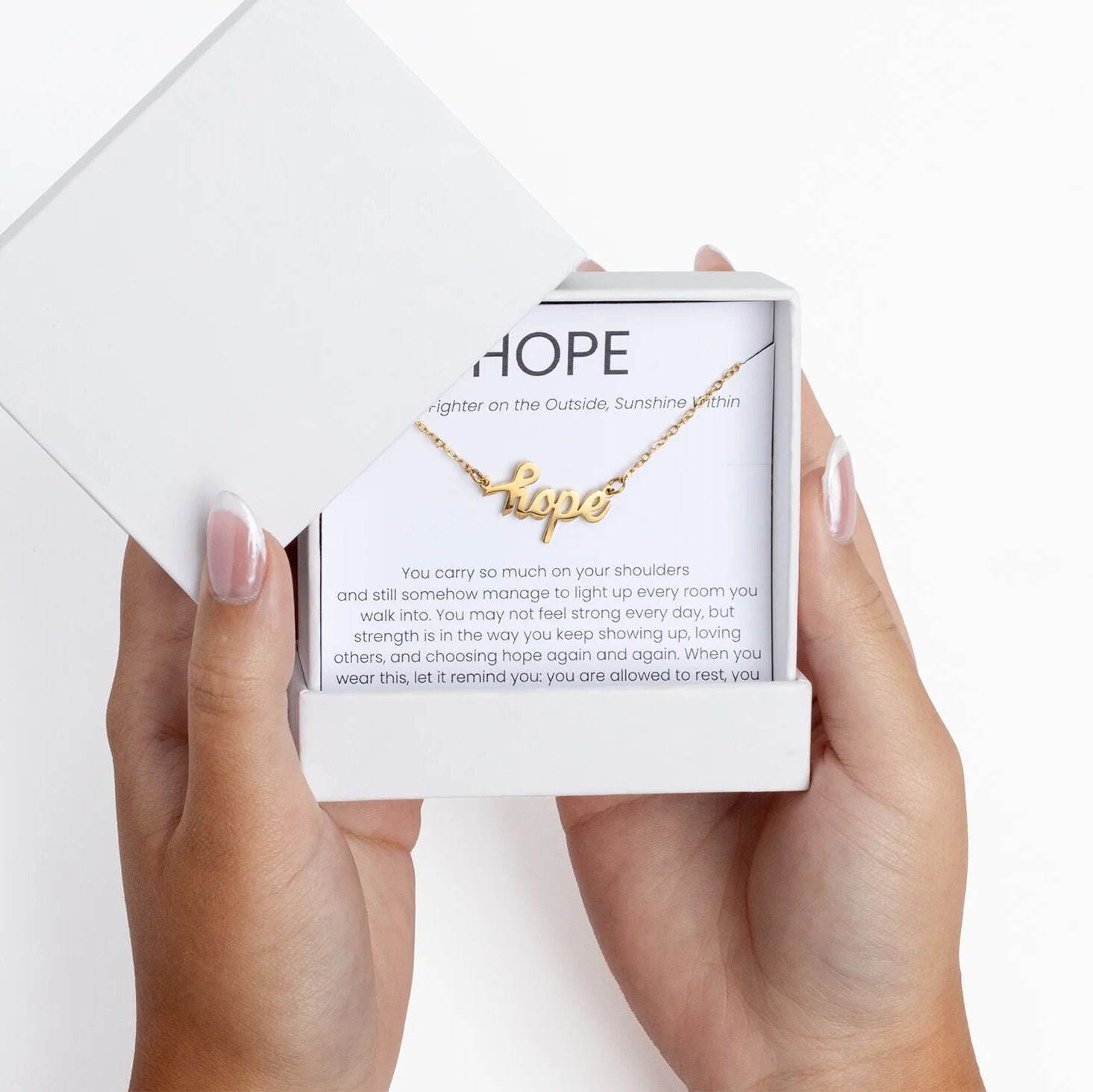 18K Gold PVD Stainless Steel The Hope Necklace Gift Set