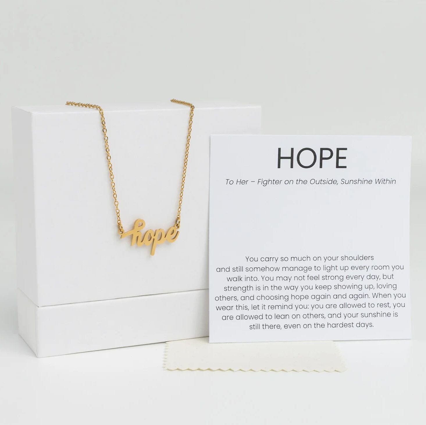 18K Gold PVD Stainless Steel The Hope Necklace Gift Set