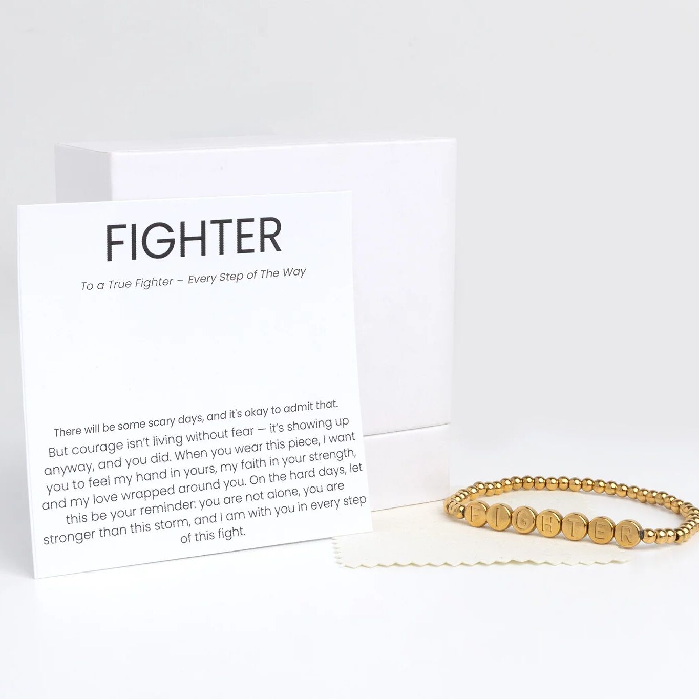 18K Gold PVD Stainless Steel The Fighter Bracelet Gift Set