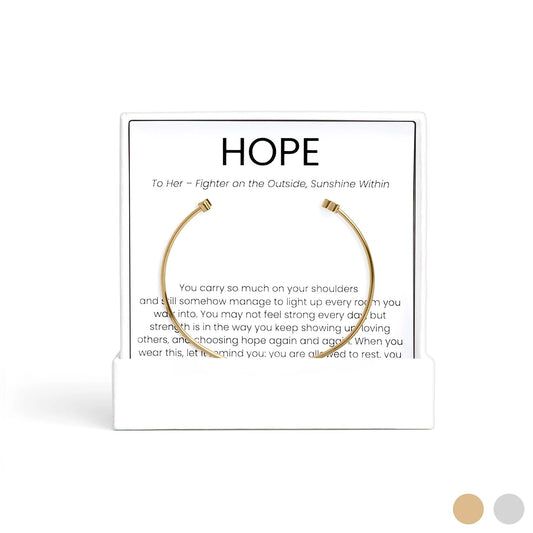 18K Gold PVD Stainless Steel The Cancer Awareness Hope Gift Set