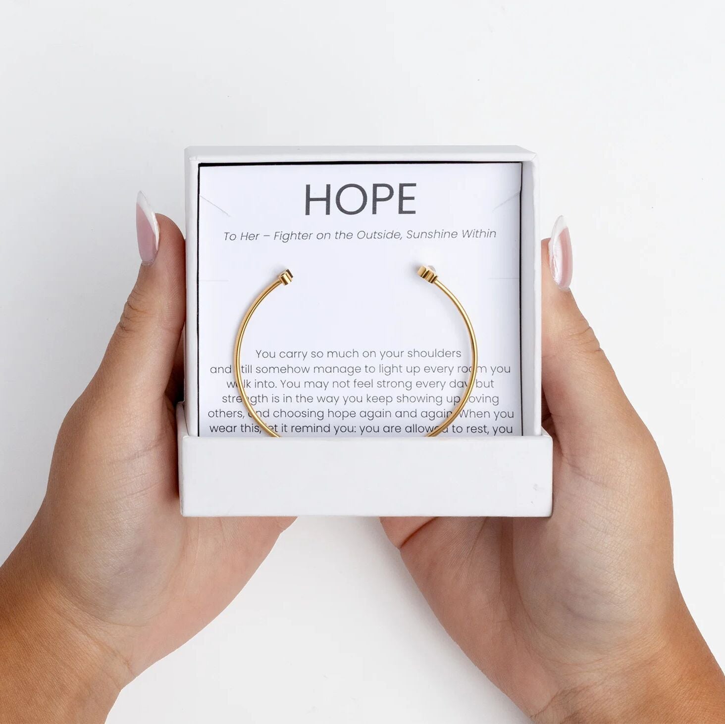 18K Gold PVD Stainless Steel The Cancer Awareness Hope Gift Set
