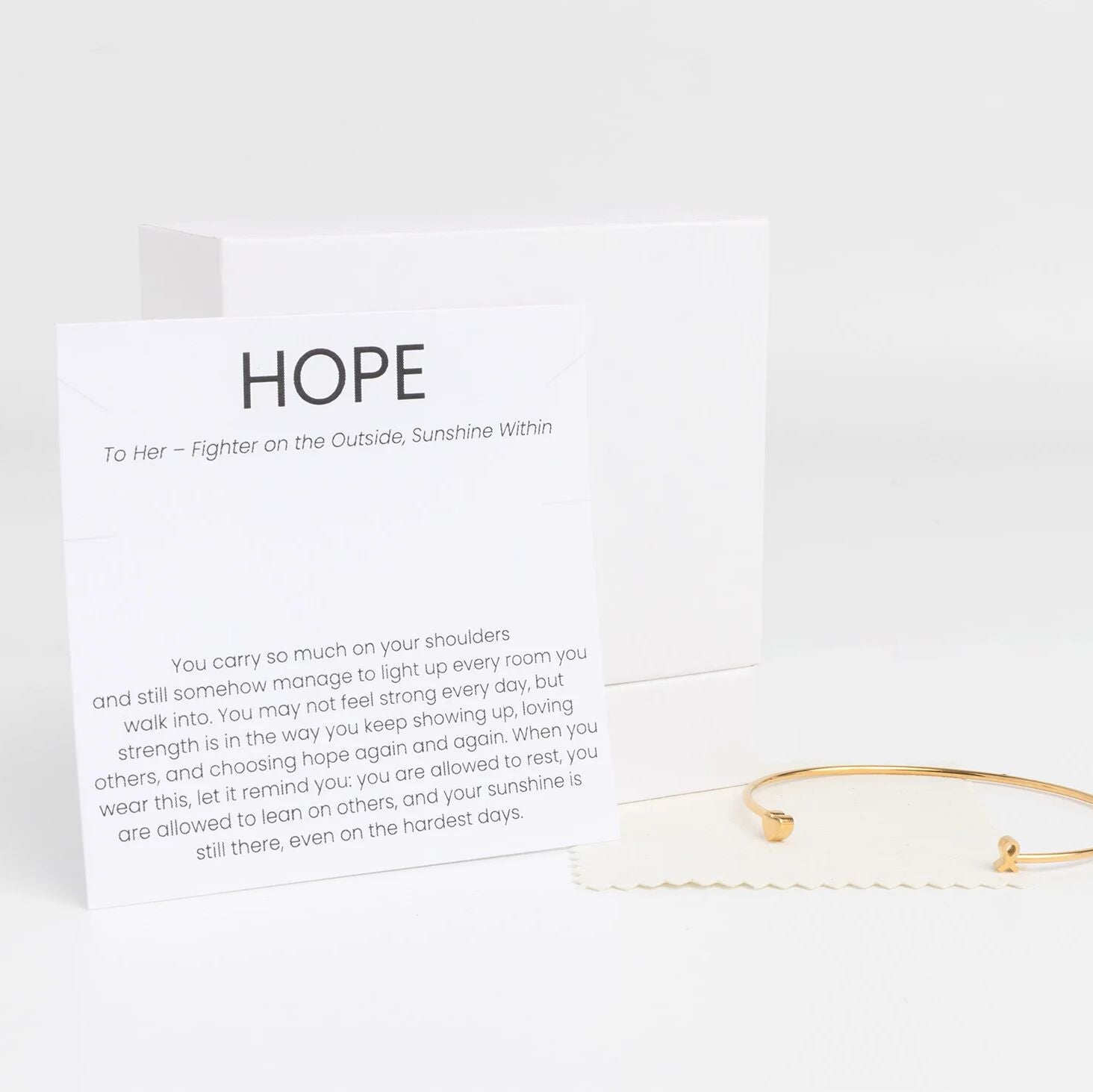 18K Gold PVD Stainless Steel The Cancer Awareness Hope Gift Set