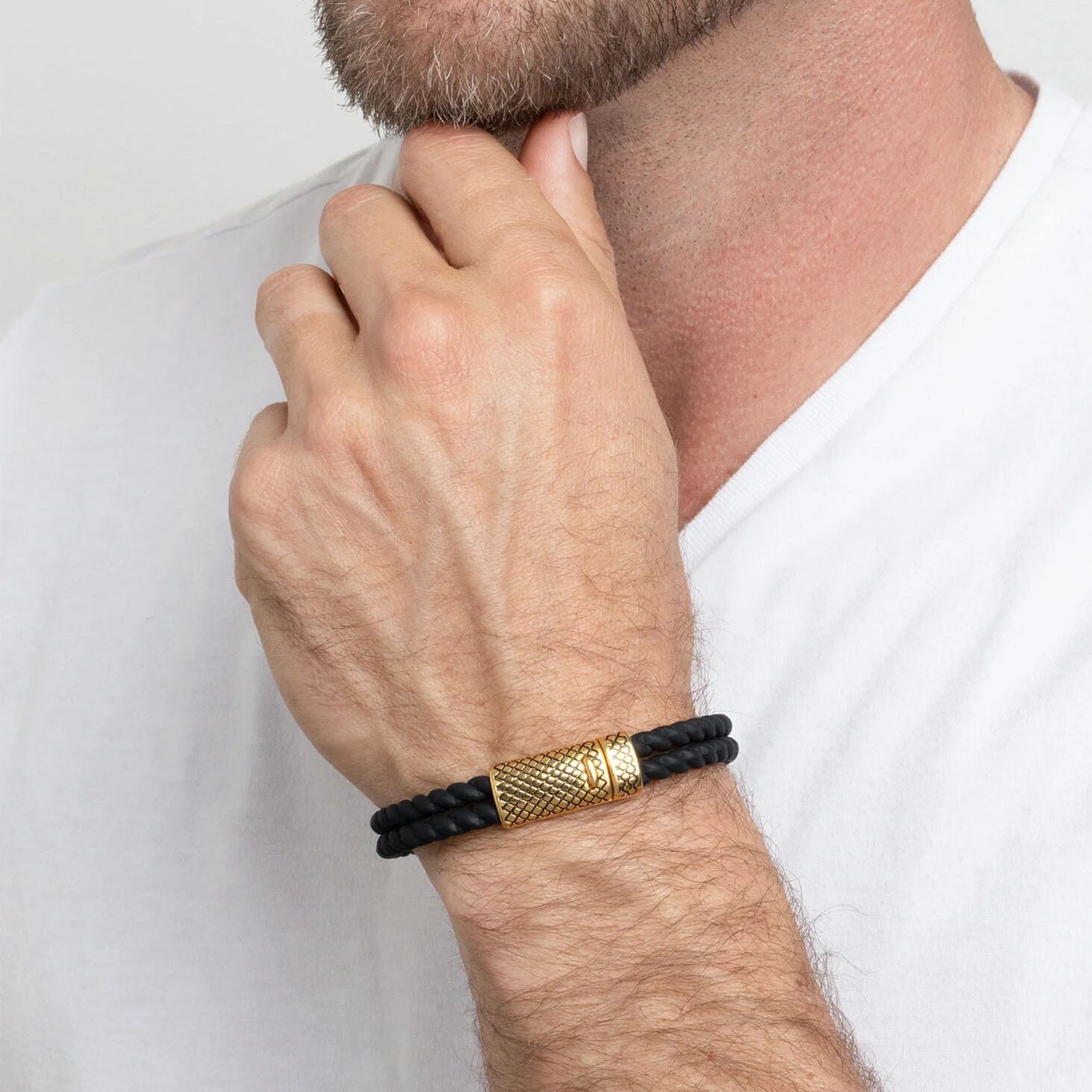 18K Gold PVD Stainless Steel The Hero Bracelet Gift Set