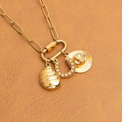 18K Gold PVD Stainless Steel Coastal Cowboy Charm Set