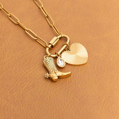 18K Gold PVD Stainless Steel Coastal Cowboy Charm Set