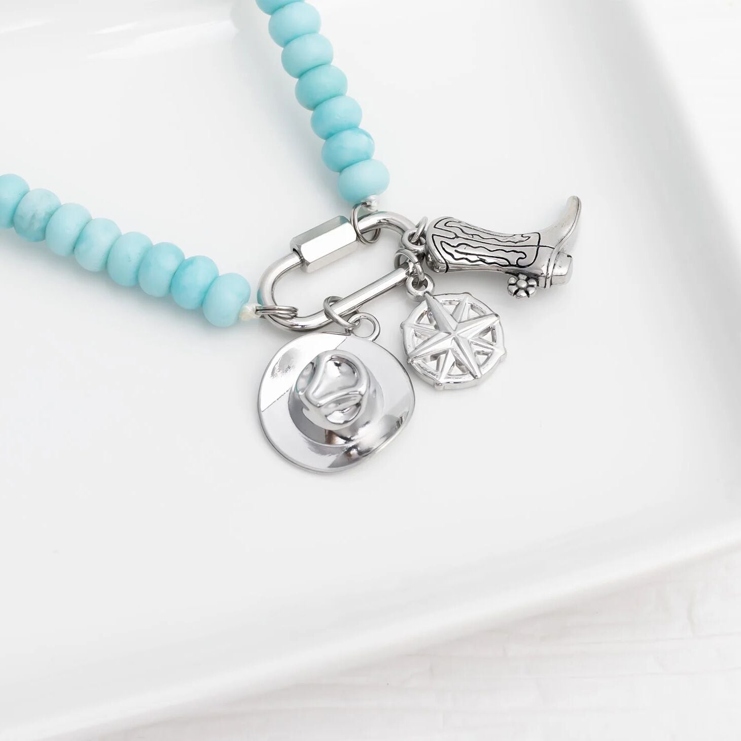 18K Gold PVD Stainless Steel Coastal Cowboy Charm Set