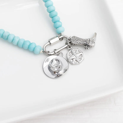 18K Gold PVD Stainless Steel Coastal Cowboy Charm Set