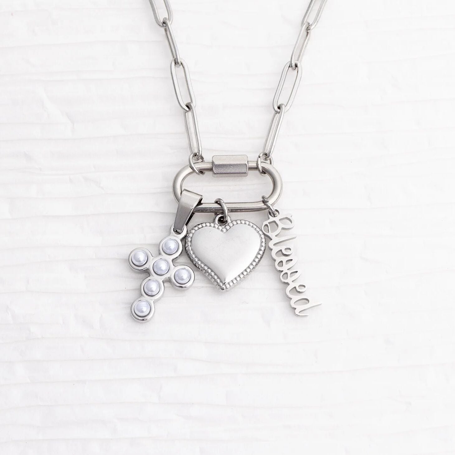18K Gold PVD Stainless Steel Blessings Charm Set