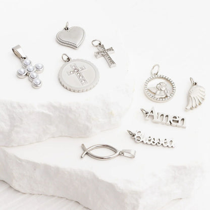18K Gold PVD Stainless Steel Blessings Charm Set