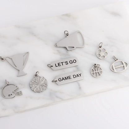 18K Gold PVD Stainless Steel Game Day Charm Set