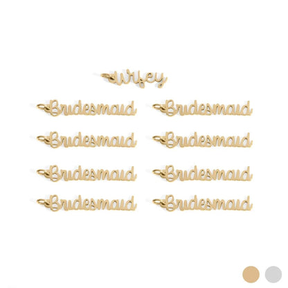 18K Gold PVD Stainless Steel Bridal Party Charm Set