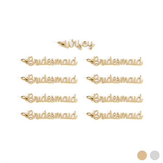 18K Gold PVD Stainless Steel Bridal Party Charm Set
