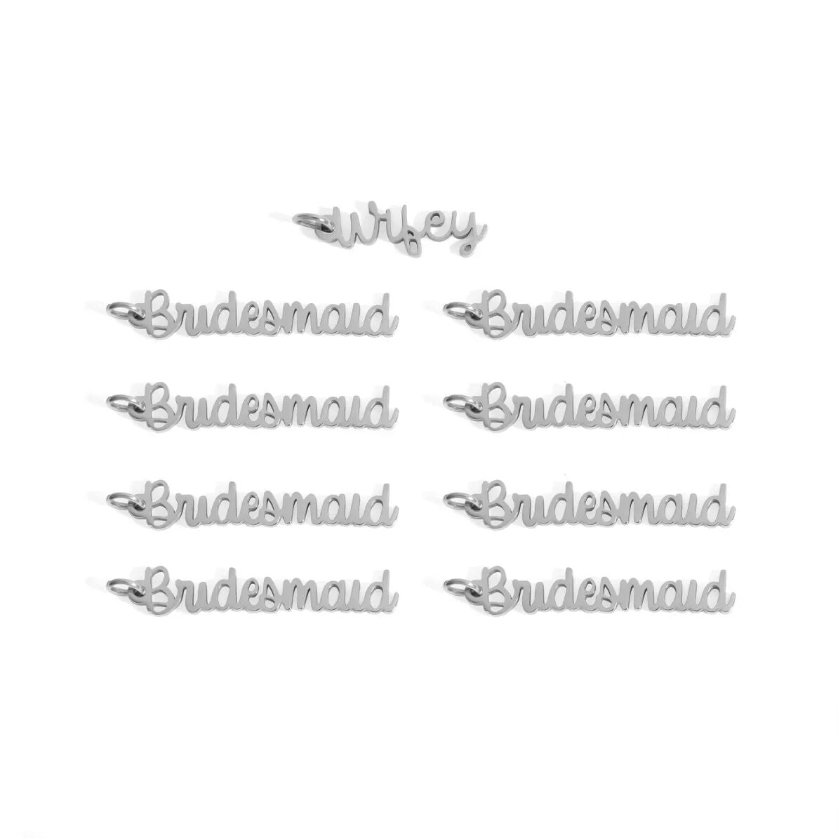 18K Gold PVD Stainless Steel Bridal Party Charm Set