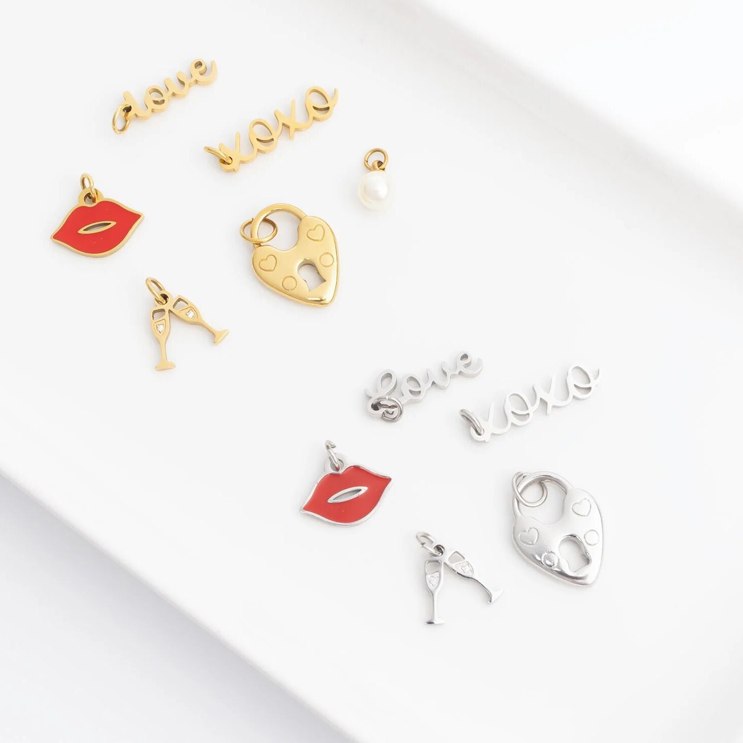 18K Gold PVD Bridal Party Charm Set
