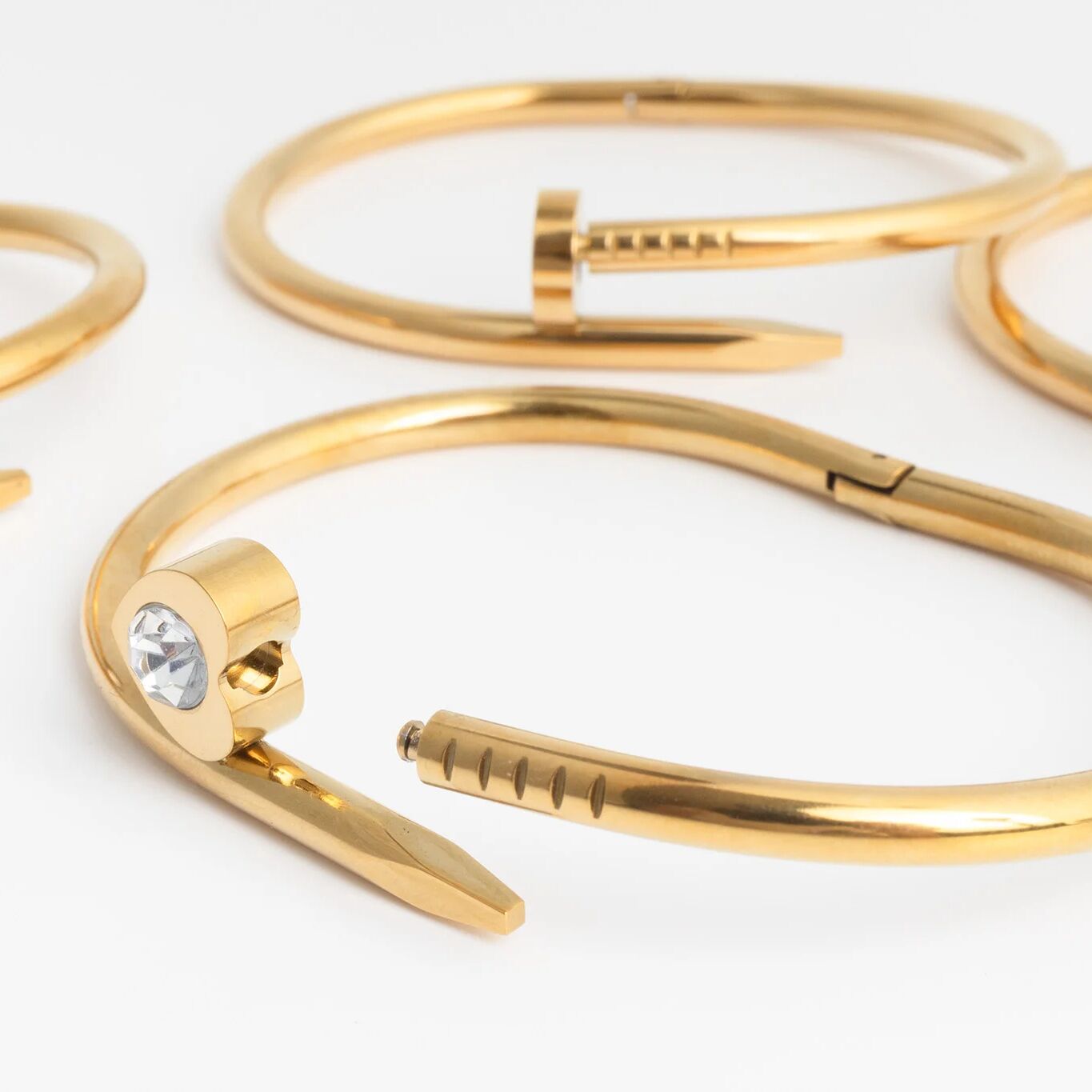 18K Gold PVD Stainless Steel Bangle Bracelet Bundle