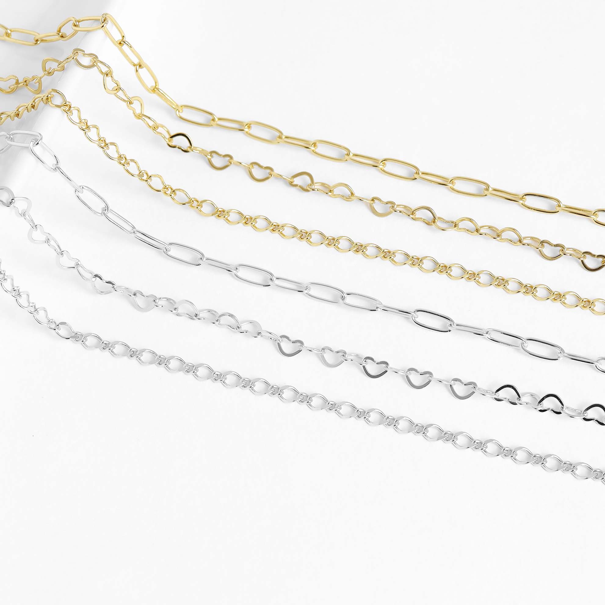Permanent Jewelry Chain Starter Kit - 3 Chain Style Pack - Sterling Silver & Gold Plated Sterling Silver Chains