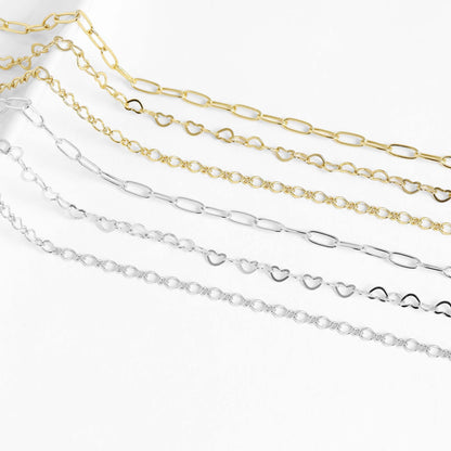 Permanent Jewelry Chain Starter Kit - 3 Chain Style Pack - Sterling Silver & Gold Plated Sterling Silver Chains
