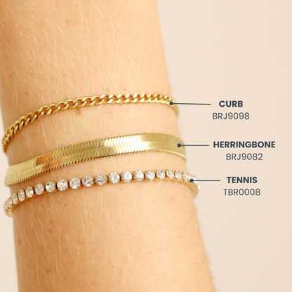 18K Gold PVD Stainless Steel Birthstone Tennis Chain Bracelet
