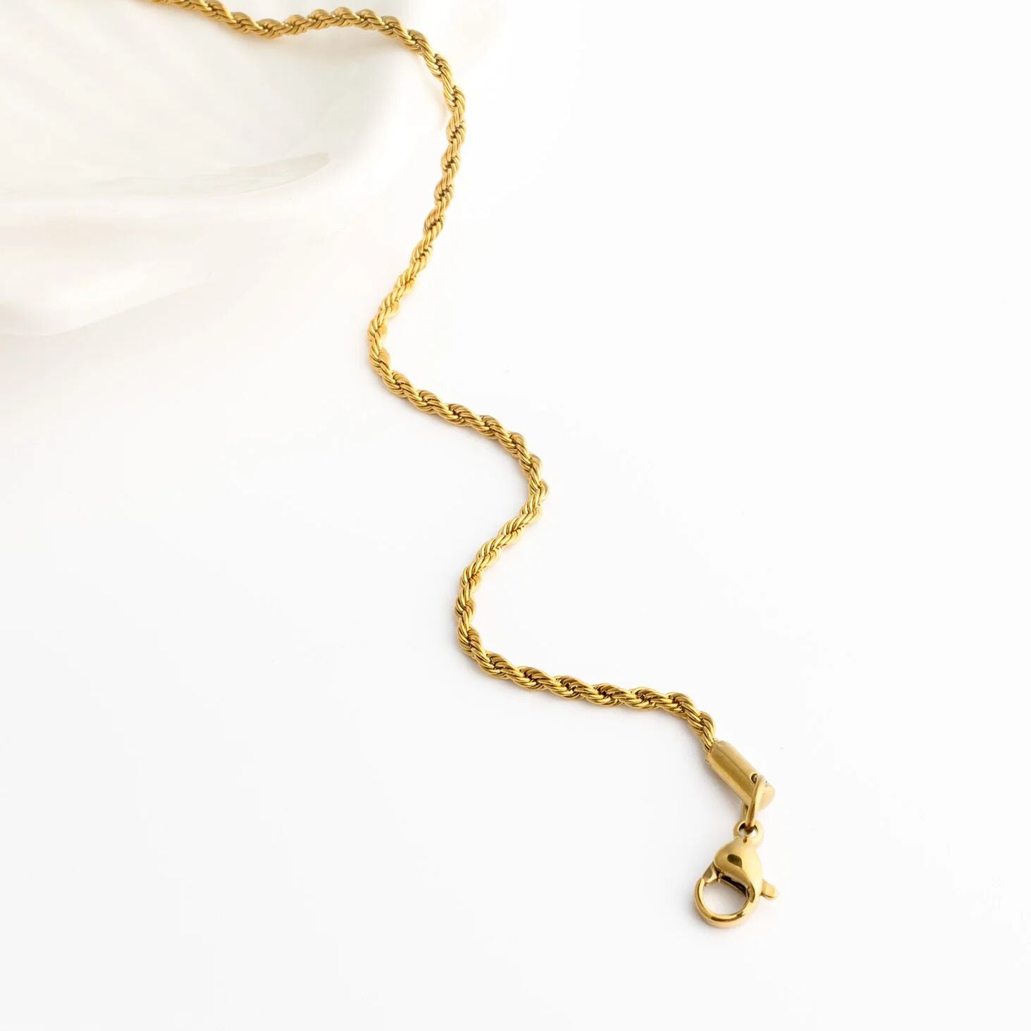 18K Gold PVD Stainless Steel Rope Chain Bracelet/Anklet