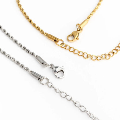 18K Gold PVD Stainless Steel Rope Chain Bracelet/Anklet