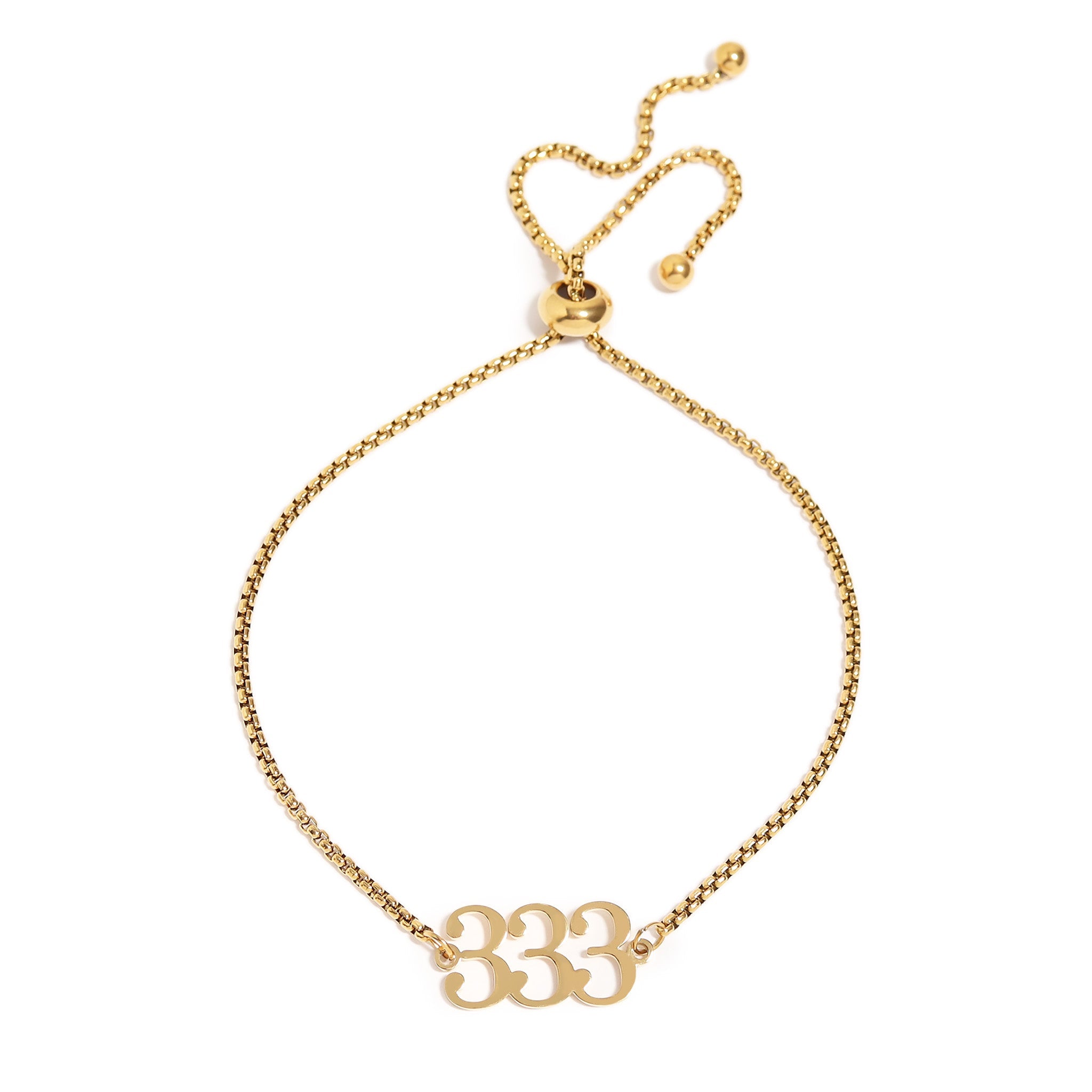 18K Gold PVD Stainless Steel Angel Number Bracelet