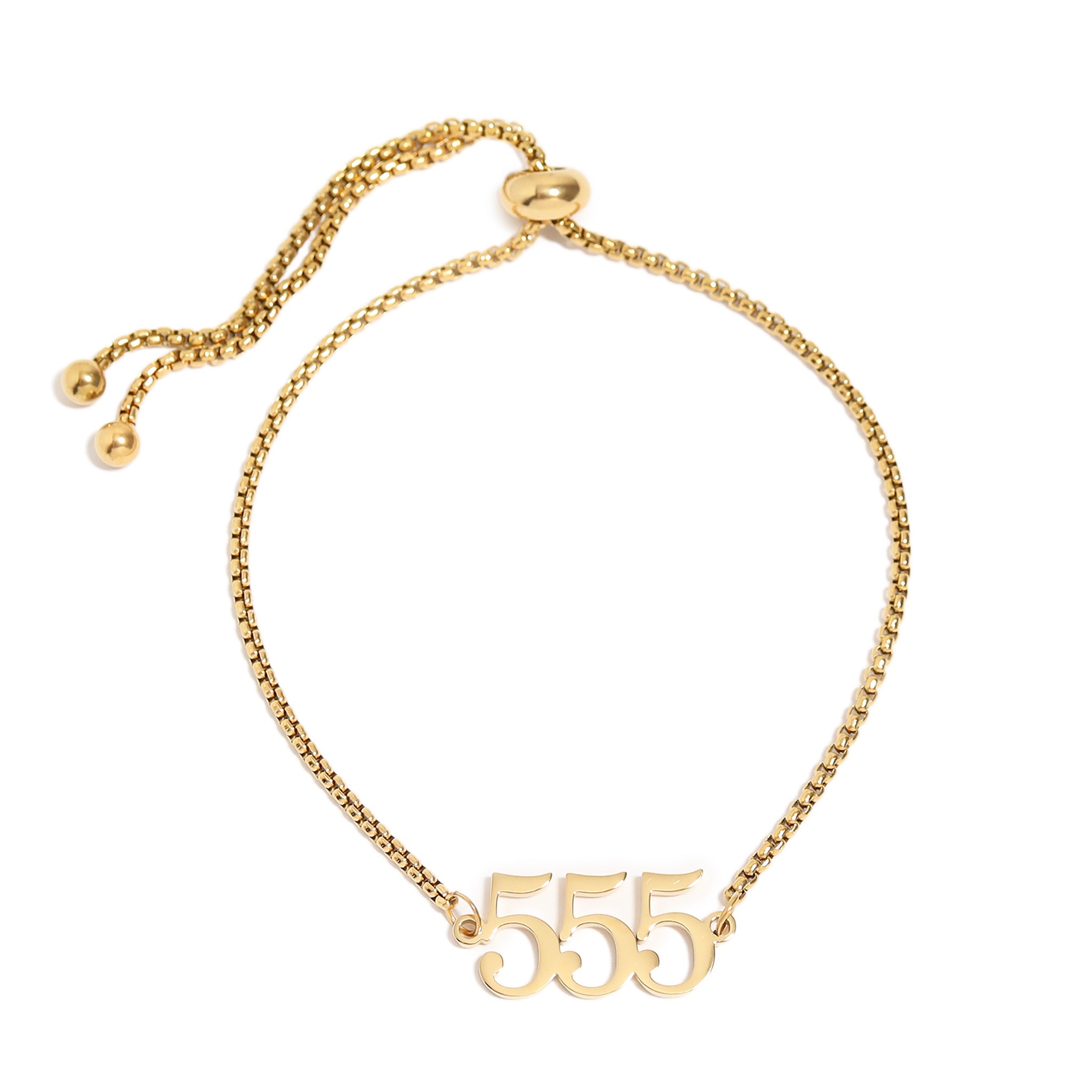 18K Gold PVD Stainless Steel Angel Number Bracelet