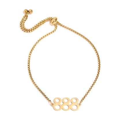 18K Gold PVD Stainless Steel Angel Number Bracelet