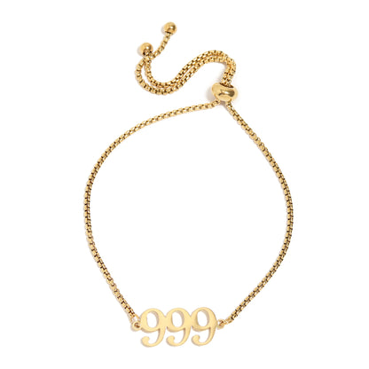 18K Gold PVD Stainless Steel Angel Number Bracelet