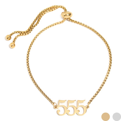18K Gold PVD Stainless Steel Angel Number Bracelet