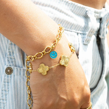 18K Gold PVD Stainless Steel Hammered Oval Chain - By The Foot