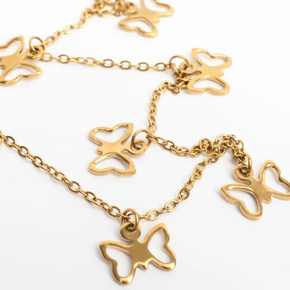 18K Gold PVD Stainless Steel Butterfly Anklet