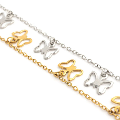 18K Gold PVD Stainless Steel Butterfly Anklet