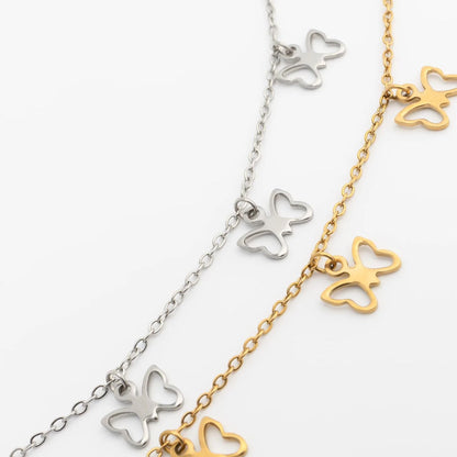 18K Gold PVD Stainless Steel Butterfly Anklet
