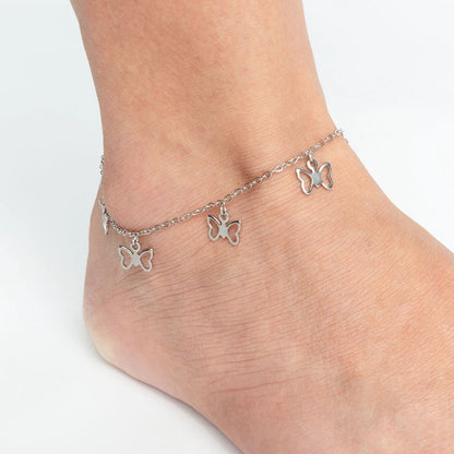 18K Gold PVD Stainless Steel Butterfly Anklet