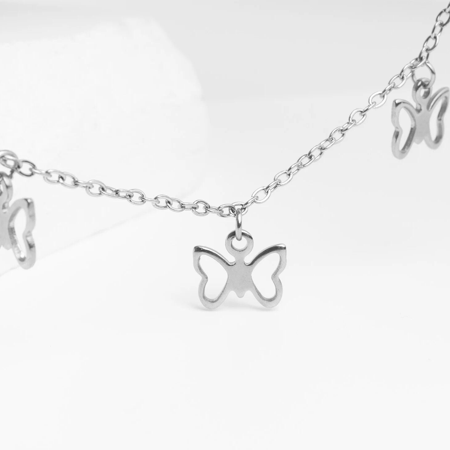 18K Gold PVD Stainless Steel Butterfly Anklet