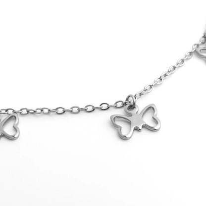 18K Gold PVD Stainless Steel Butterfly Anklet