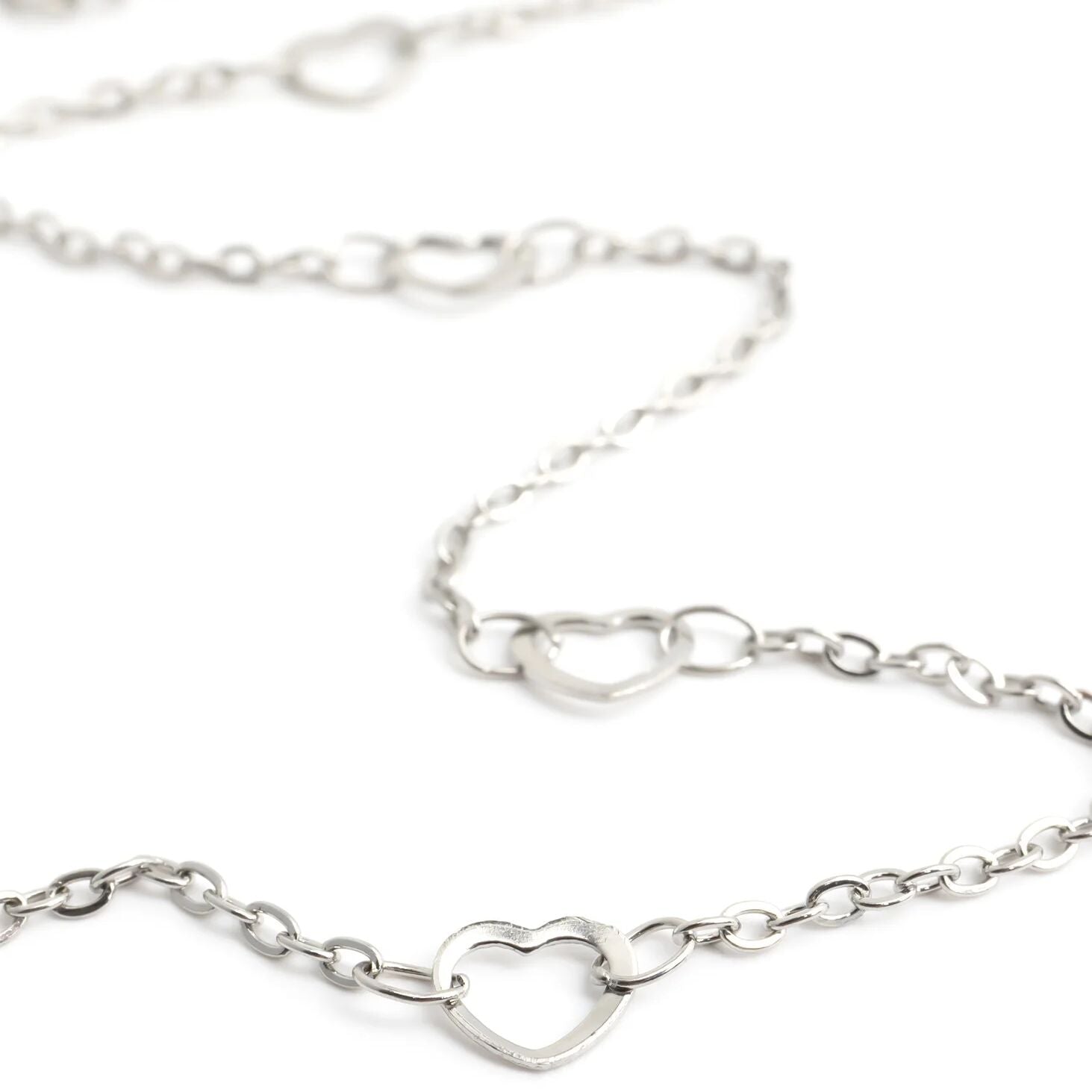 18K Gold PVD Stainless Station Hearts Anklet
