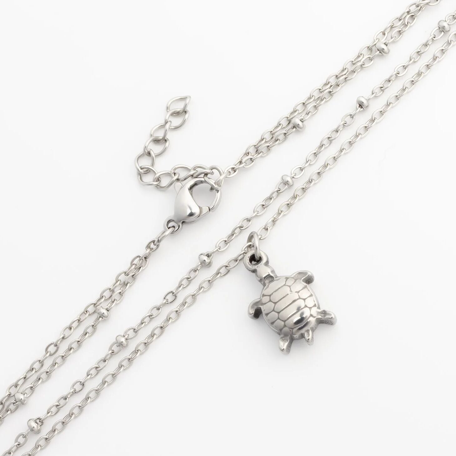 18K Gold PVD Stainless Steel Sea Turtle Charm Anklet