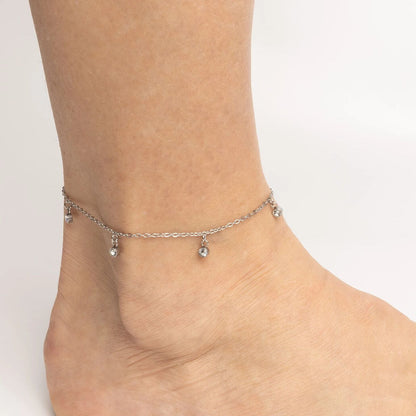 18K Gold PVD Stainless Steel Stone Anklet