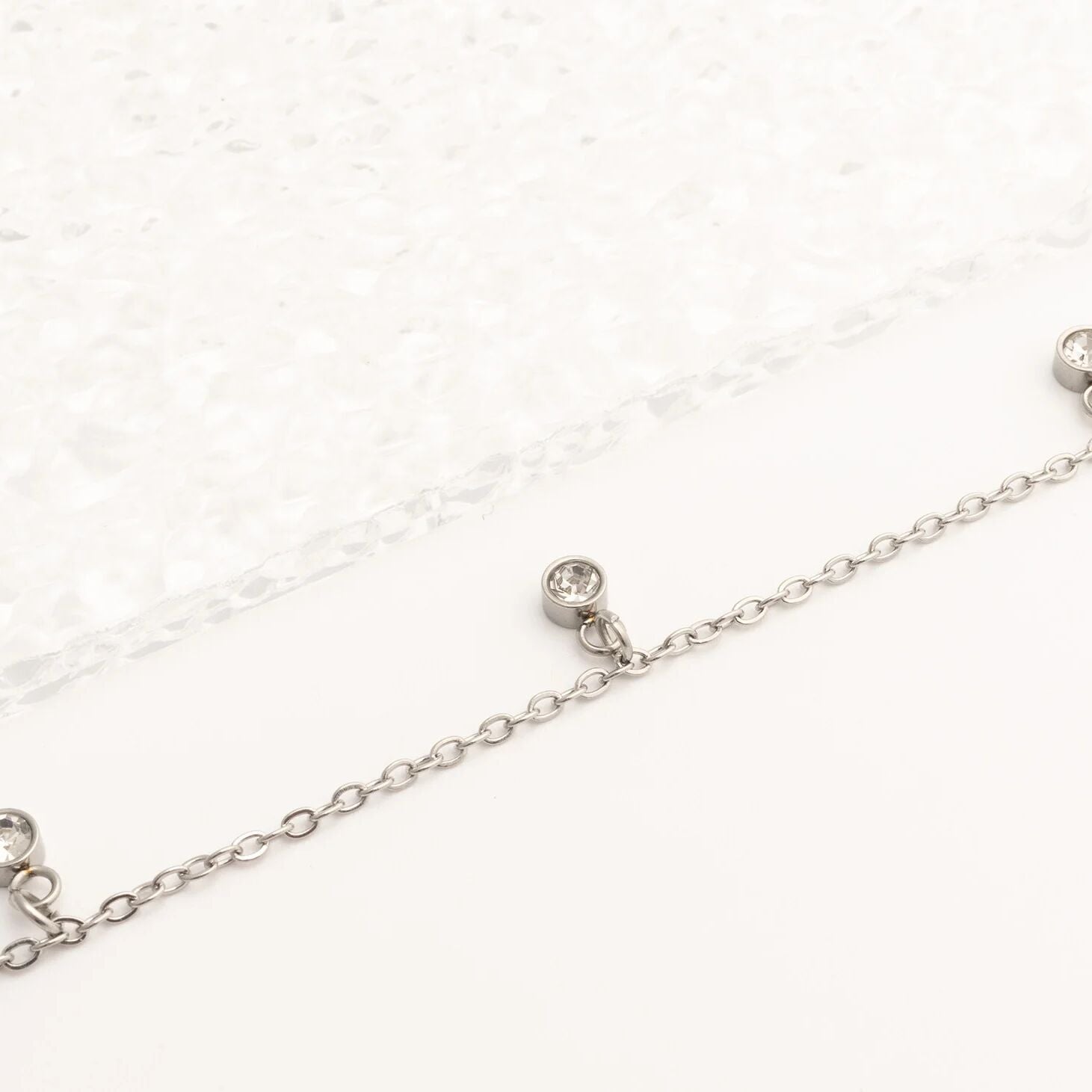 18K Gold PVD Stainless Steel Stone Anklet