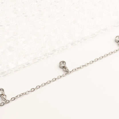 18K Gold PVD Stainless Steel Stone Anklet
