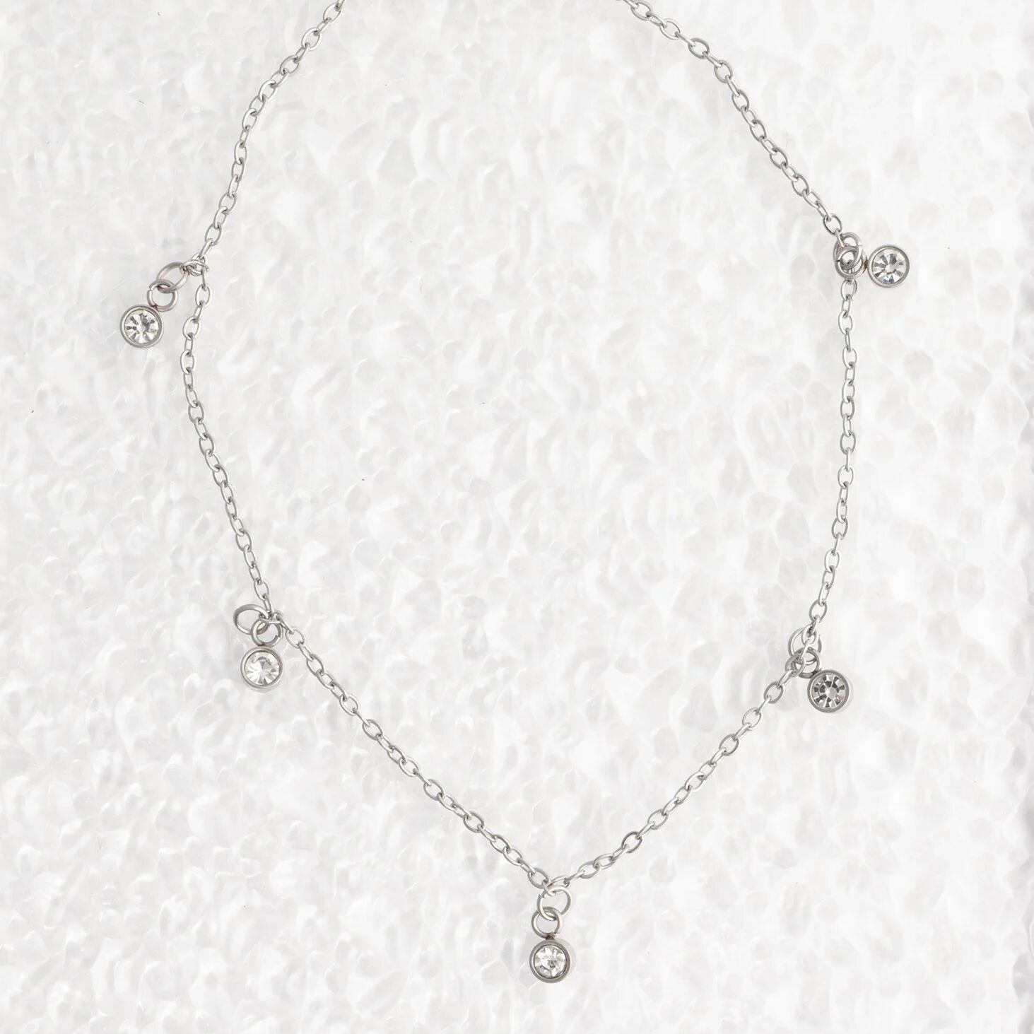 18K Gold PVD Stainless Steel Stone Anklet